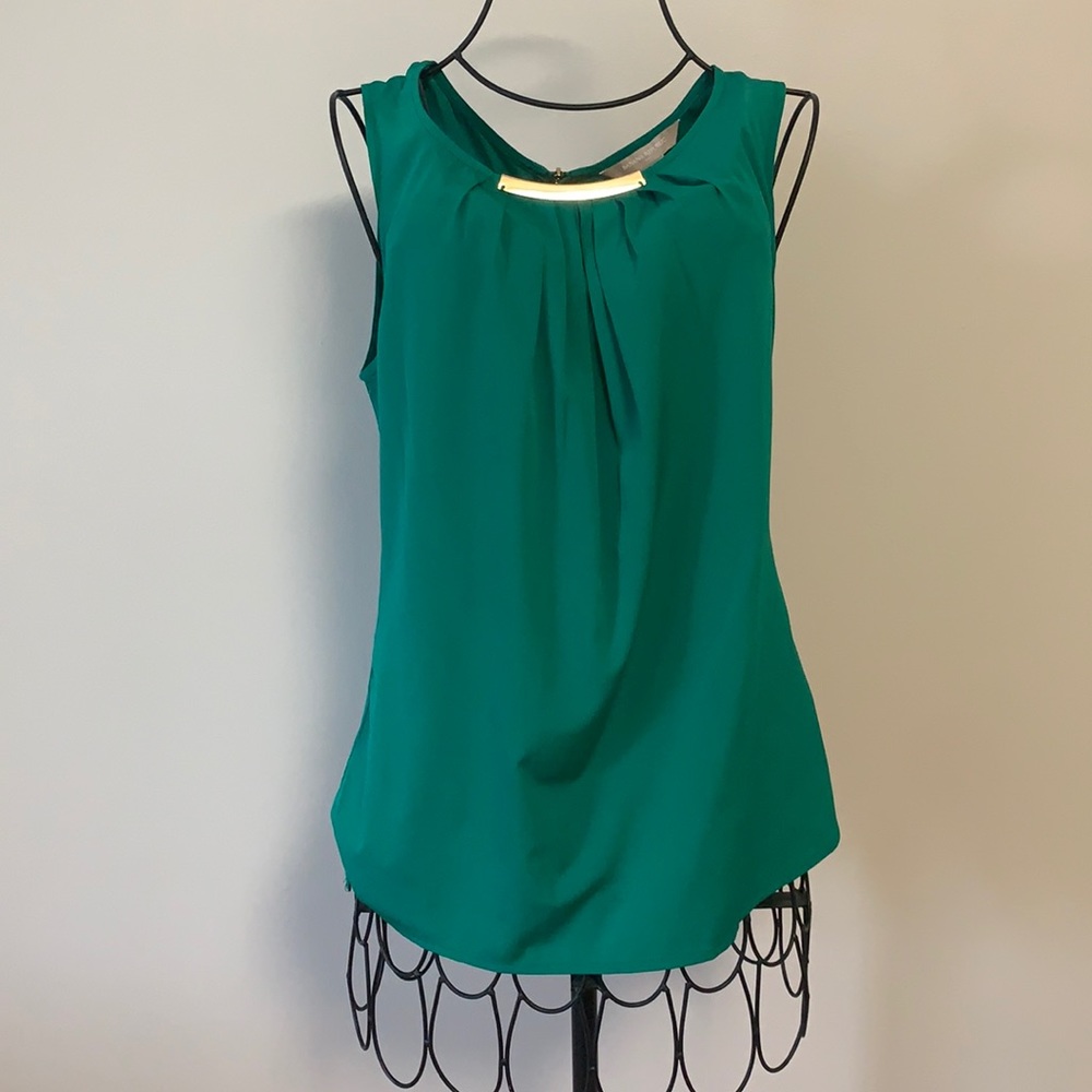 Banana Republic green blouse with gold accent
